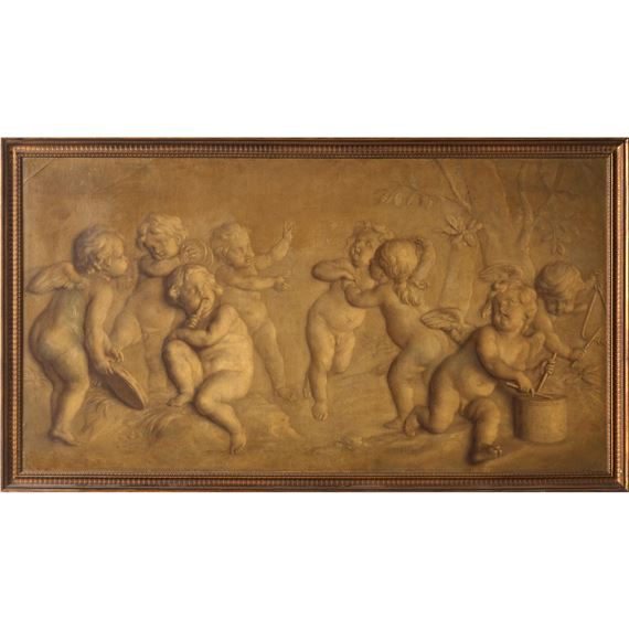 Allegorical Group of Dancing Putti by French School, 20th Century, 19th c.