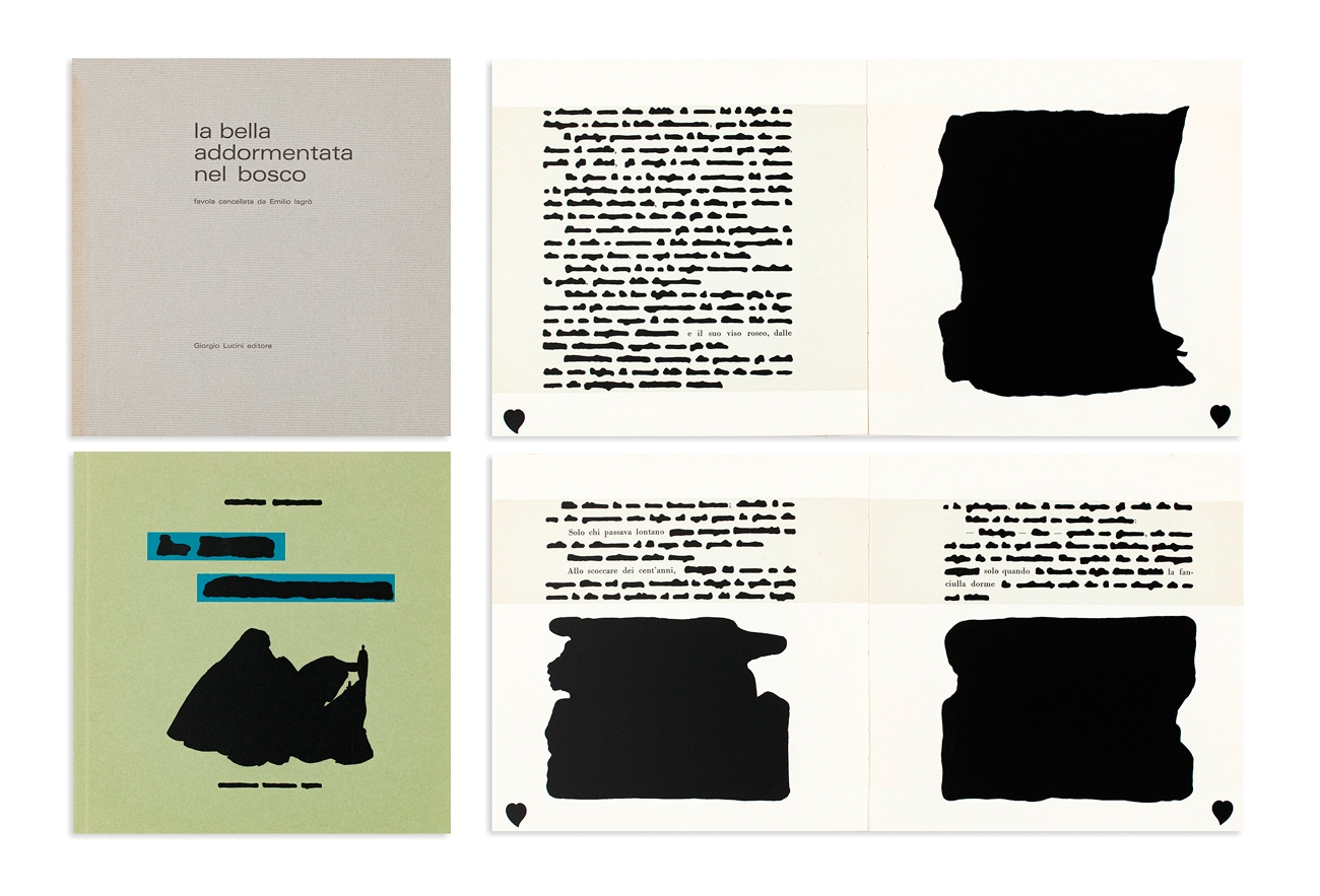 Artwork by Emilio Isgrò, La bella addormentata nel bosco, Made of Folder Containing An Illustrated Booklet