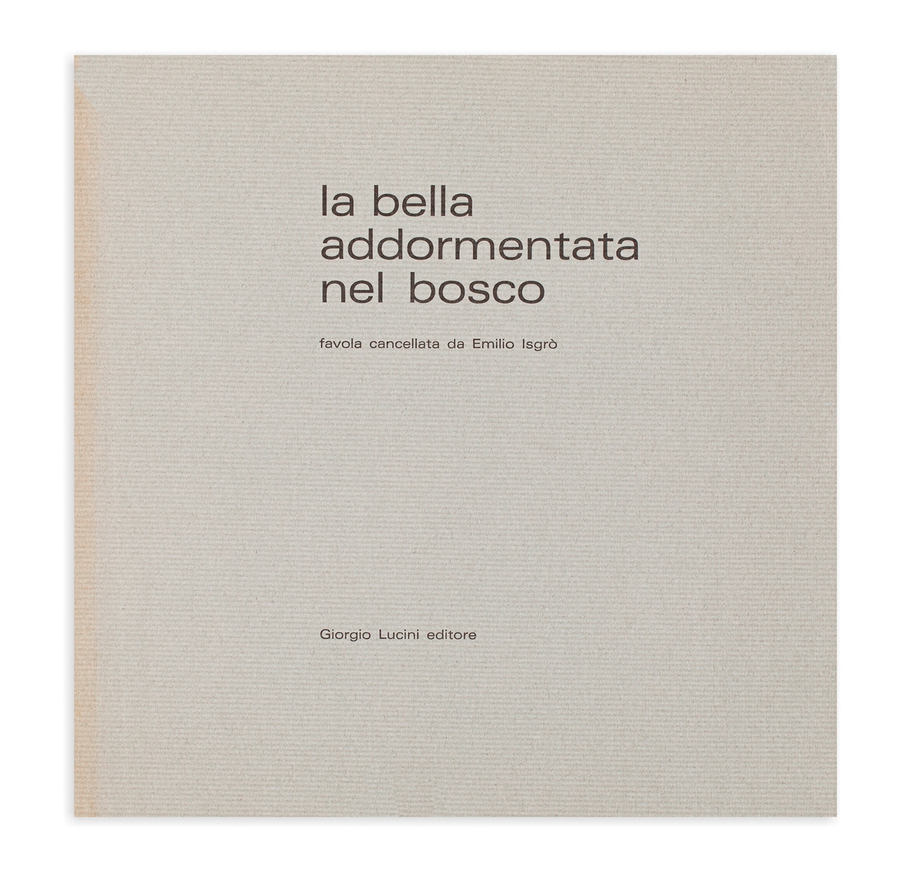 Artwork by Emilio Isgrò, La bella addormentata nel bosco, Made of Folder Containing An Illustrated Booklet