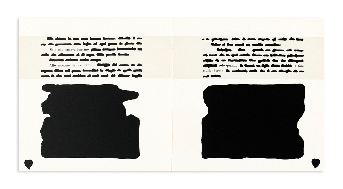 Artwork by Emilio Isgrò, La bella addormentata nel bosco, Made of Folder Containing An Illustrated Booklet