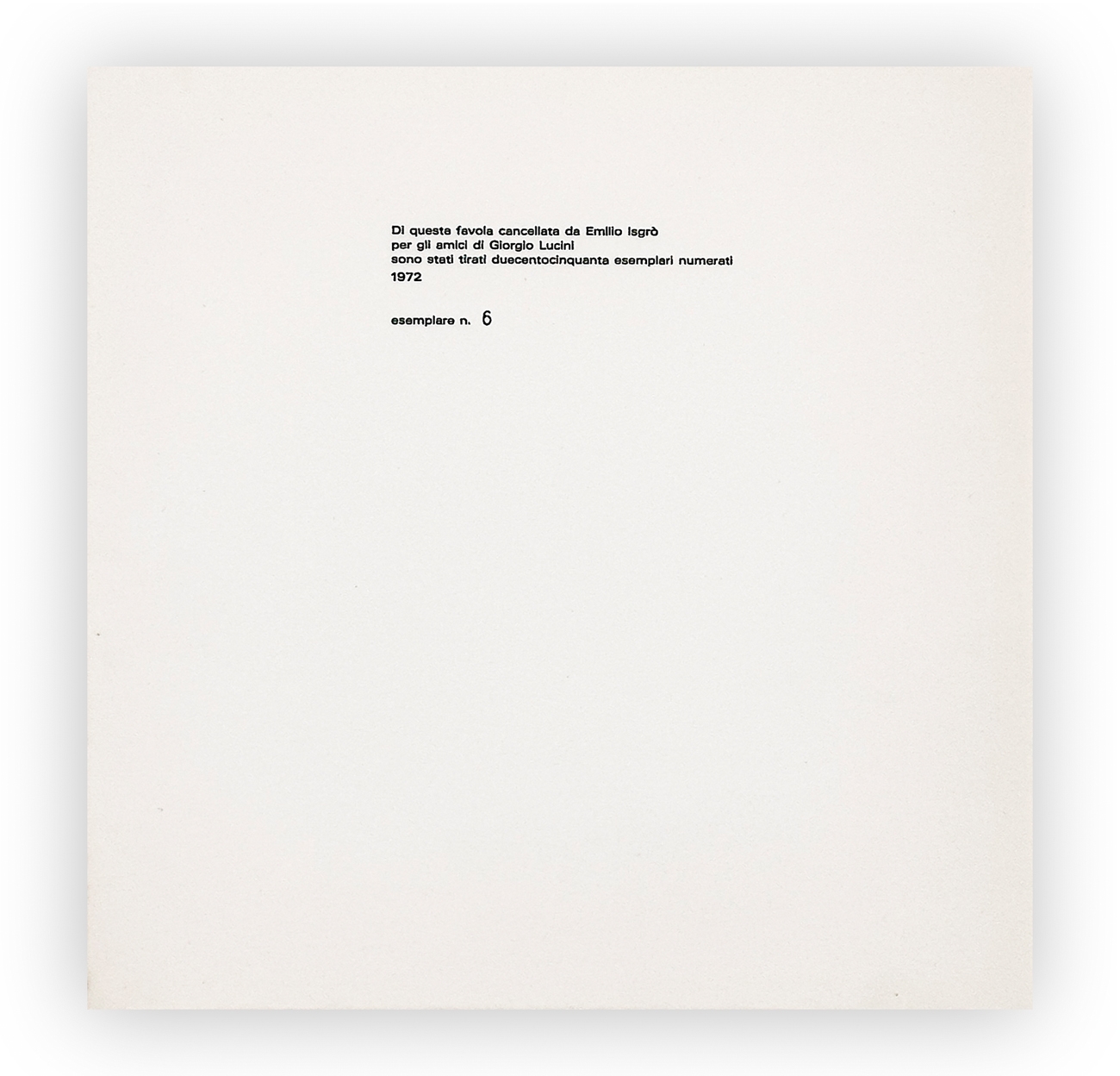 Artwork by Emilio Isgrò, La bella addormentata nel bosco, Made of Folder Containing An Illustrated Booklet