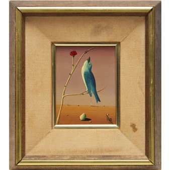 Bird on Branch, in Surrealist Landscape - Jorge Noceda Sánchez