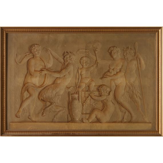 Allegorical Scene with Dancing Satyrs and Putti by French School, 20th Century
