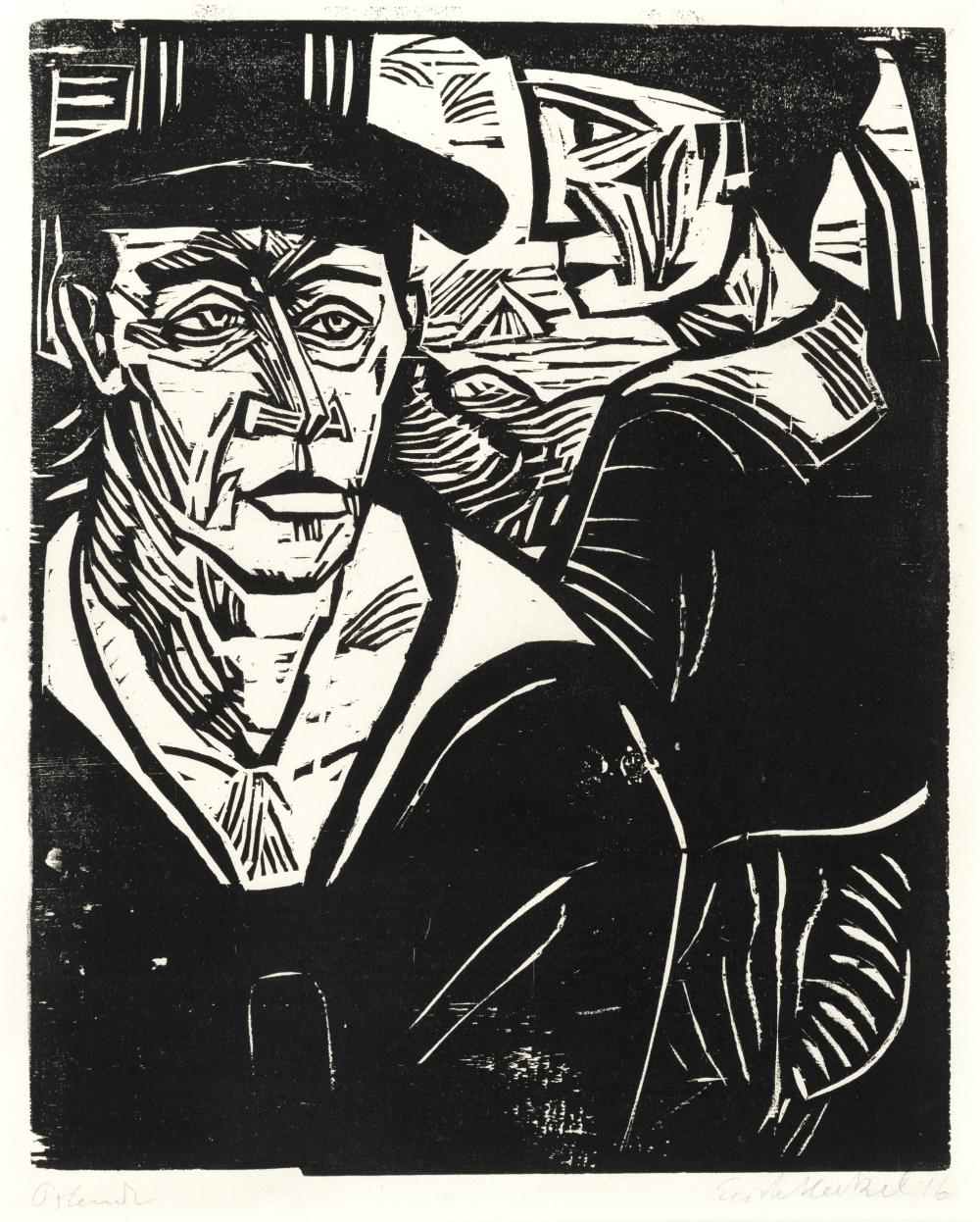 Artwork by Erich Heckel, Zwei Matrosen, Made of Woodcut