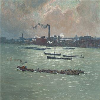 Reflections on the river Thames - Emile Claus