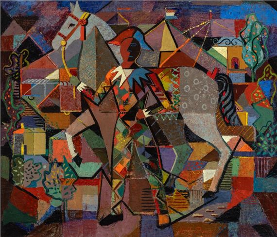 Harlequin with horse - Willy Boers