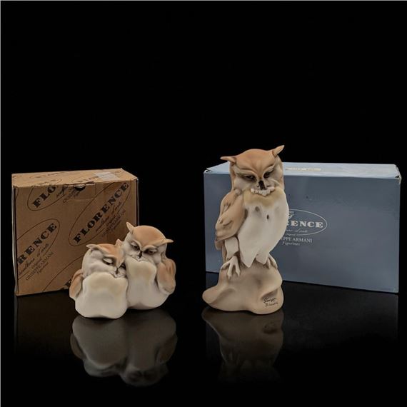 Two Little Owls And Little Owl by Giuseppe Armani