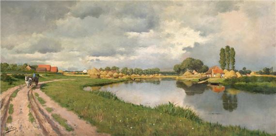 Bords de la Lys, Courtrai by Emmanuel Vierin, 1890