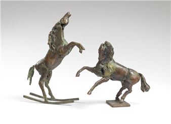 Two prancing horses - Jan Desmarets