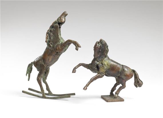 Two prancing horses - Jan Desmarets