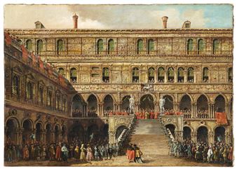 The Doge on the Scalinata dei Giganti in the Palazzo Ducale, Venice - Francesco Zanin