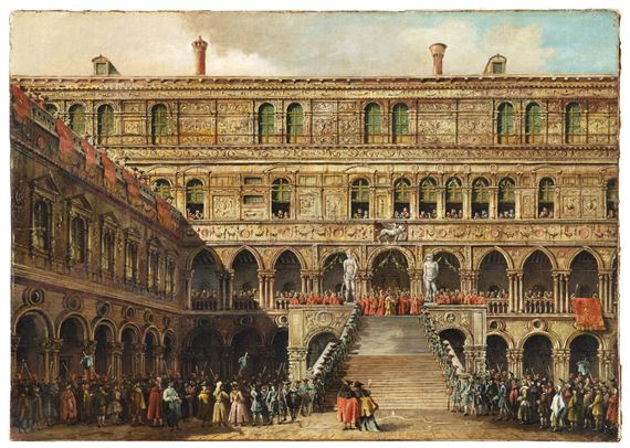 The Doge on the Scalinata dei Giganti in the Palazzo Ducale, Venice - Francesco Zanin