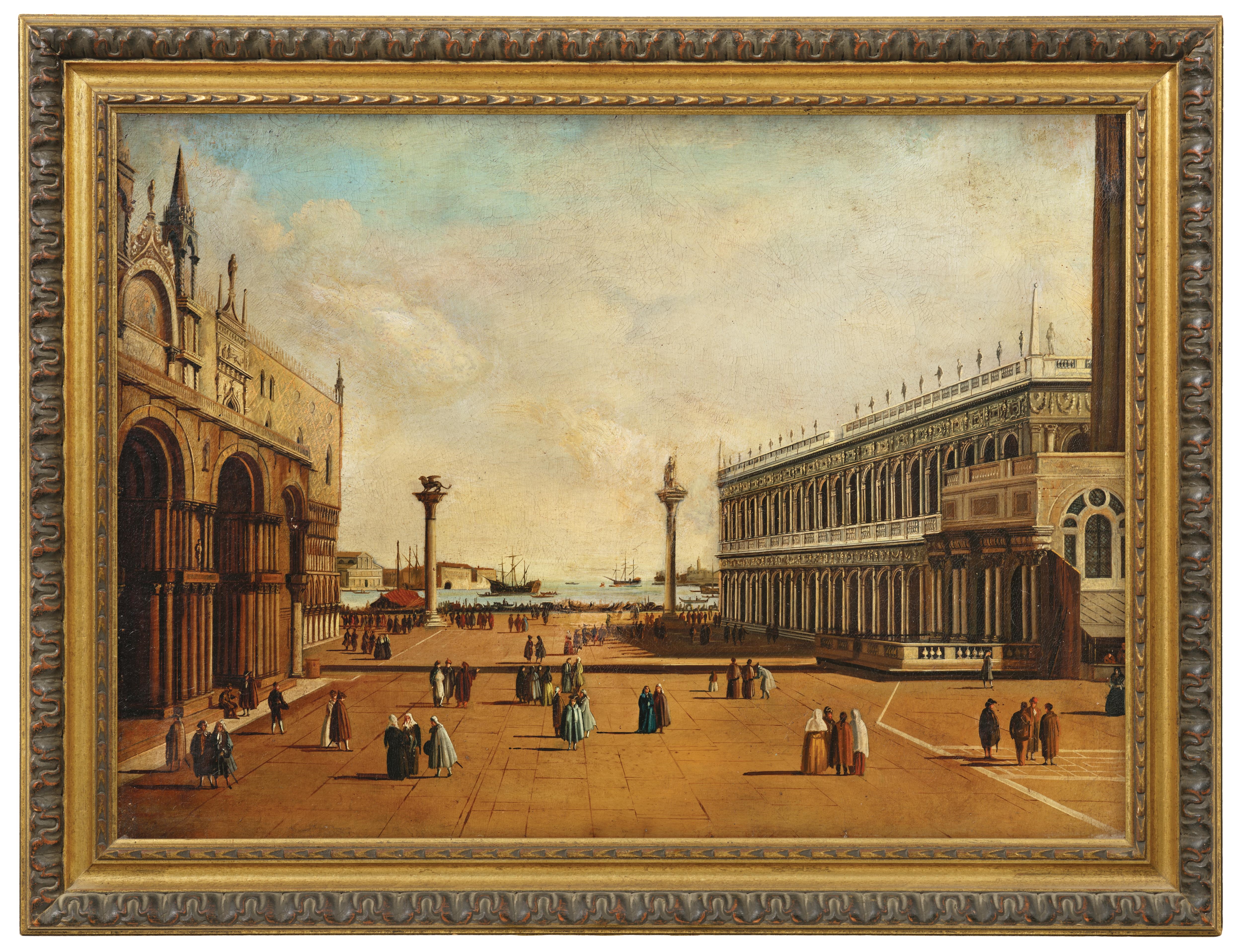 Artwork by Canaletto, The Piazzetta with the Basilica and the Biblioteca Marciana, Venice; and The Grand Canal with the Punta della Dogana and Santa Maria della Salute, Venice, Made of Oil On Canvas