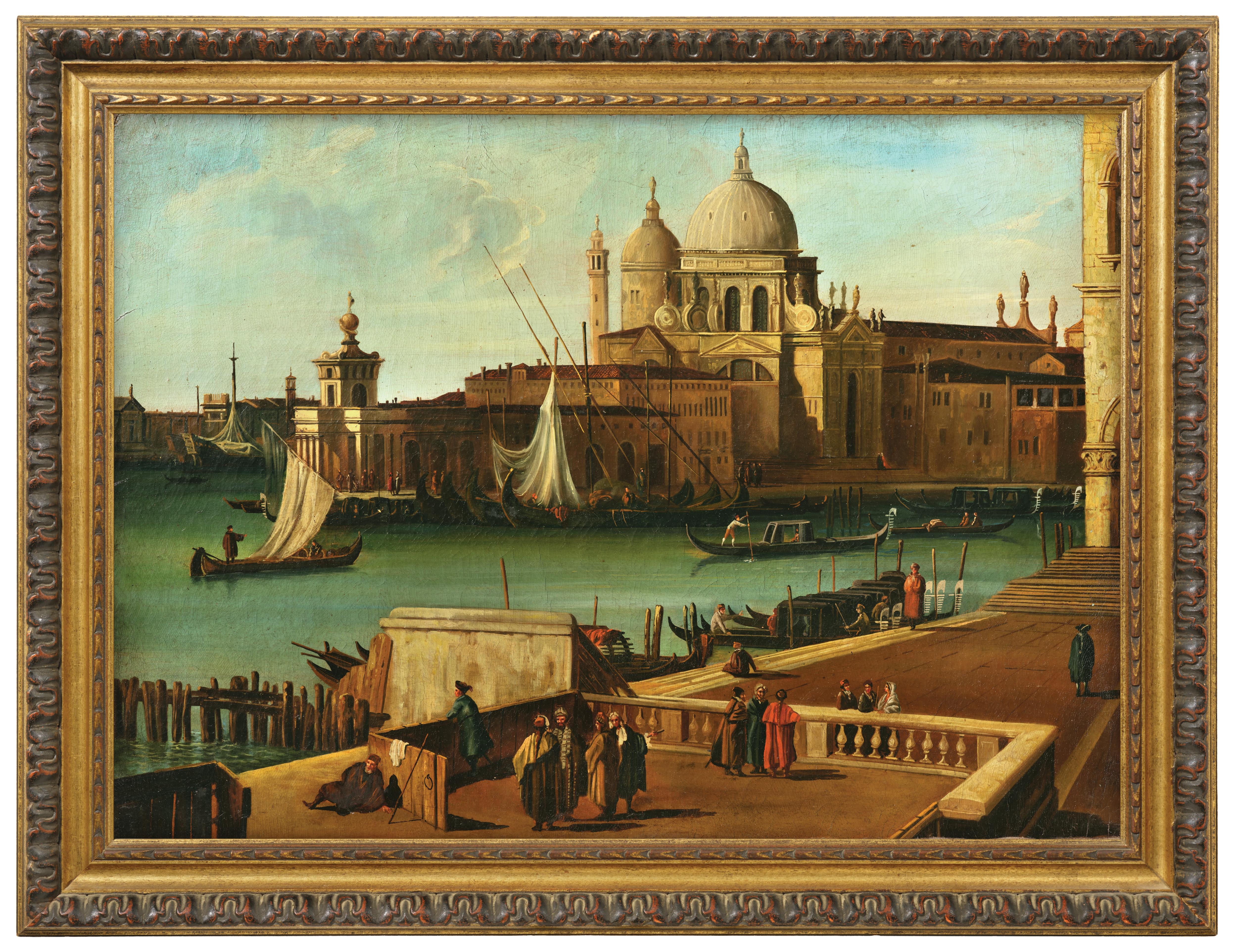 Artwork by Canaletto, The Piazzetta with the Basilica and the Biblioteca Marciana, Venice; and The Grand Canal with the Punta della Dogana and Santa Maria della Salute, Venice, Made of Oil On Canvas