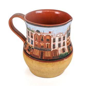 Hand Painted Terra Cotta Ewer - Lidya Buzio