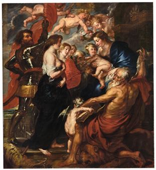 The Virgin and Child with Saints George, Jerome, Mary Magdalen and three other Saints - Peter Paul Rubens