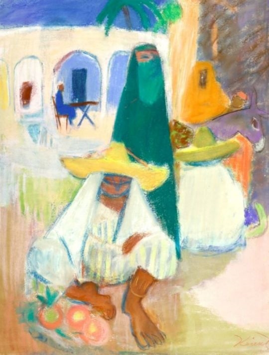 Artwork by Rudolf Kriesch, Tunis, Made of Pastel On Paper