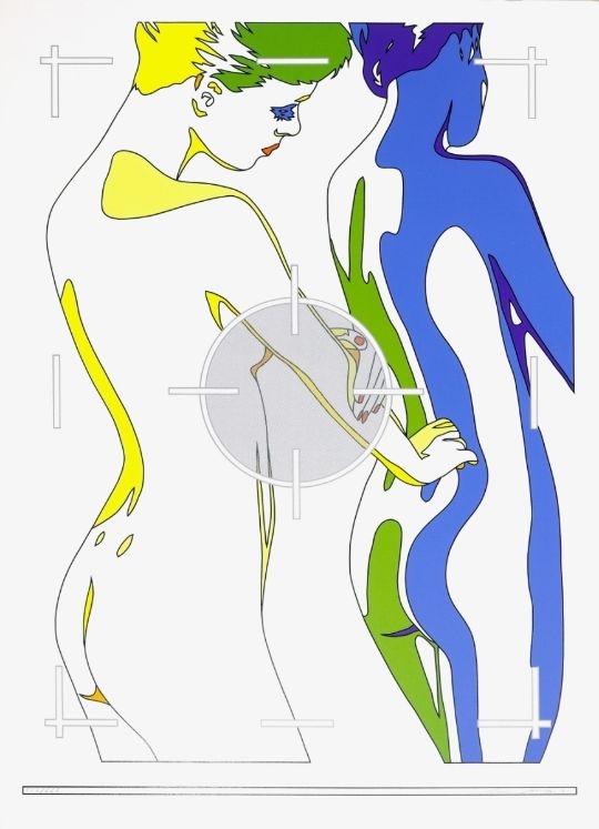 Artwork by Werner Berges, Ausschnitt, Made of Color serigraphy on Schoellershammer