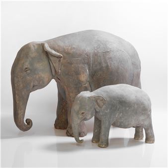 two stoneware elephants - Zoe Whiteside