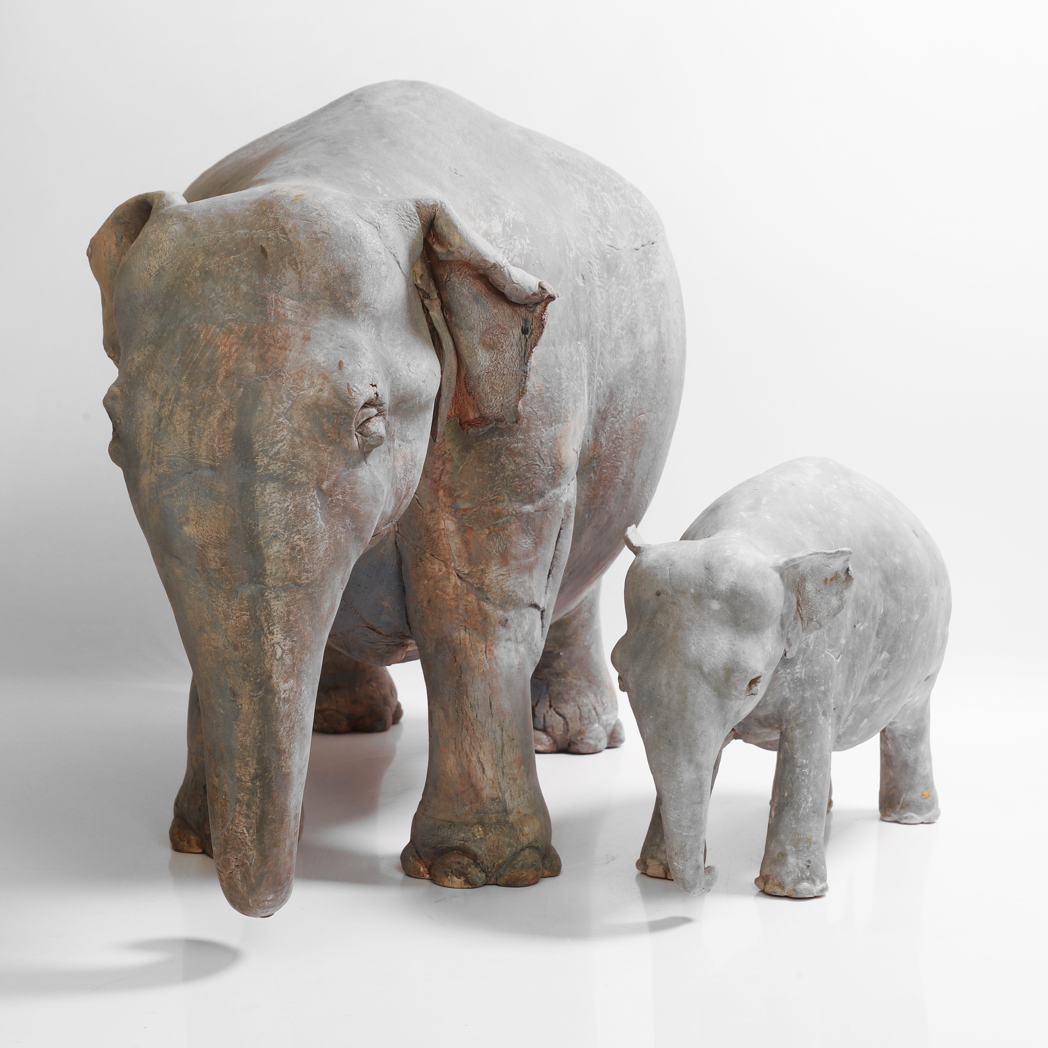 Artwork by Zoe Whiteside, two stoneware elephants, Made of Stoneware