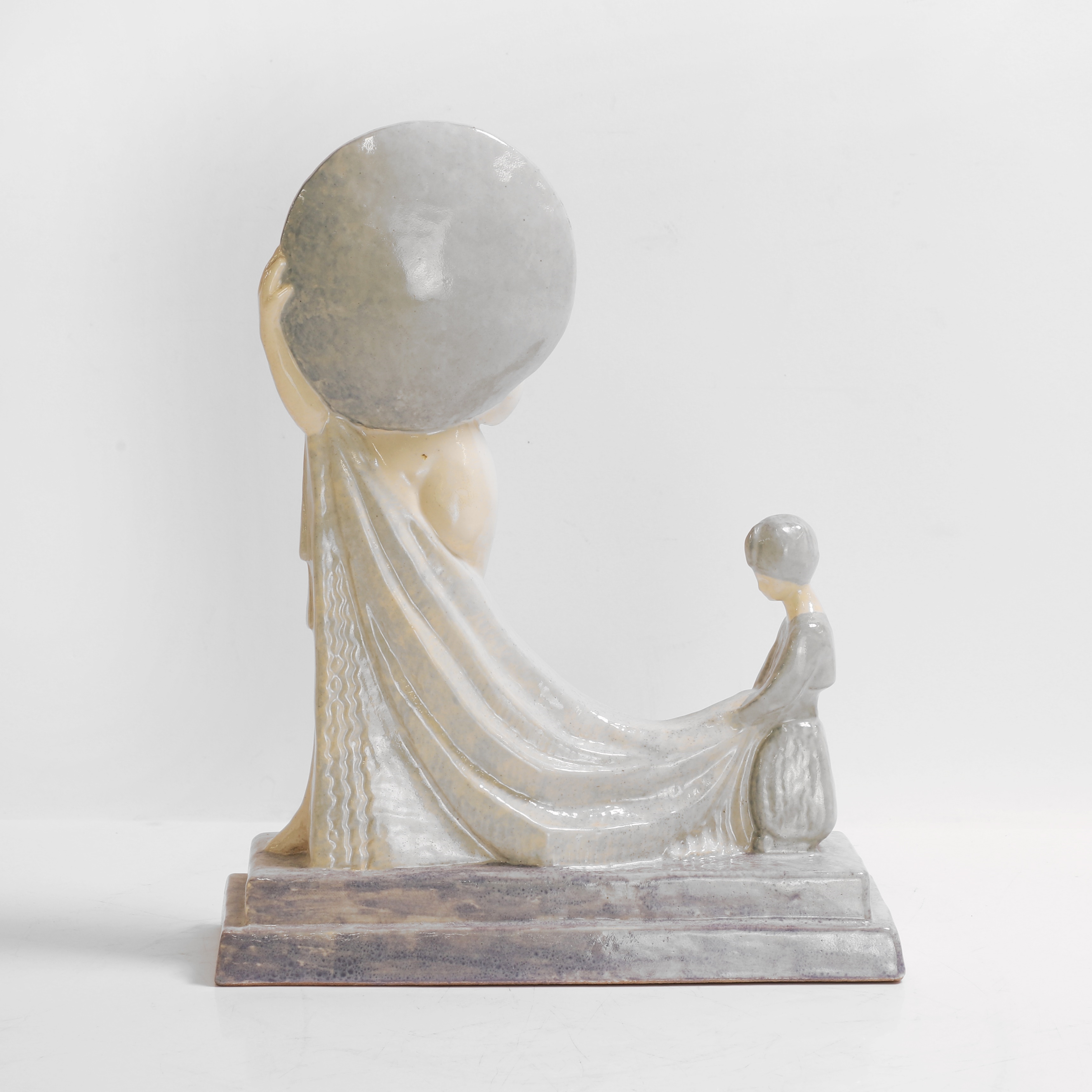 Artwork by Gaston Deblaize, Art Deco cream-glazed figure group, Made of Cream-Glazed Figure Group