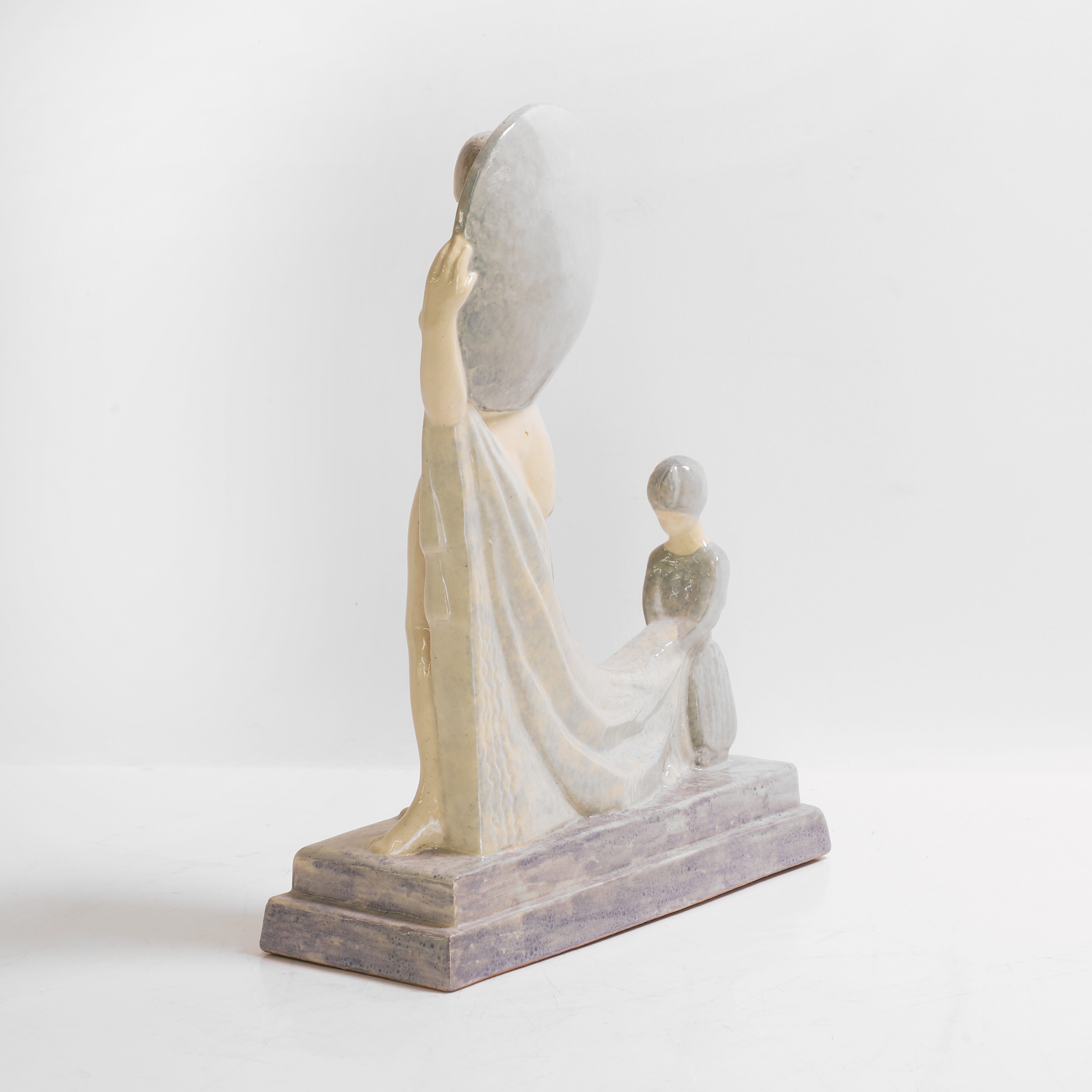 Artwork by Gaston Deblaize, Art Deco cream-glazed figure group, Made of Cream-Glazed Figure Group