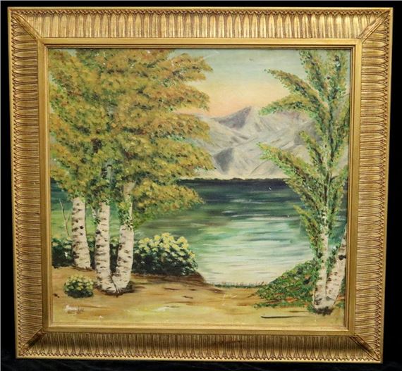 Stand of Birch Trees by a Lake - Jonas Lie