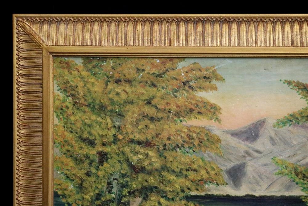 Artwork by Jonas Lie, Stand of Birch Trees by a Lake, Made of Oil On Canvas