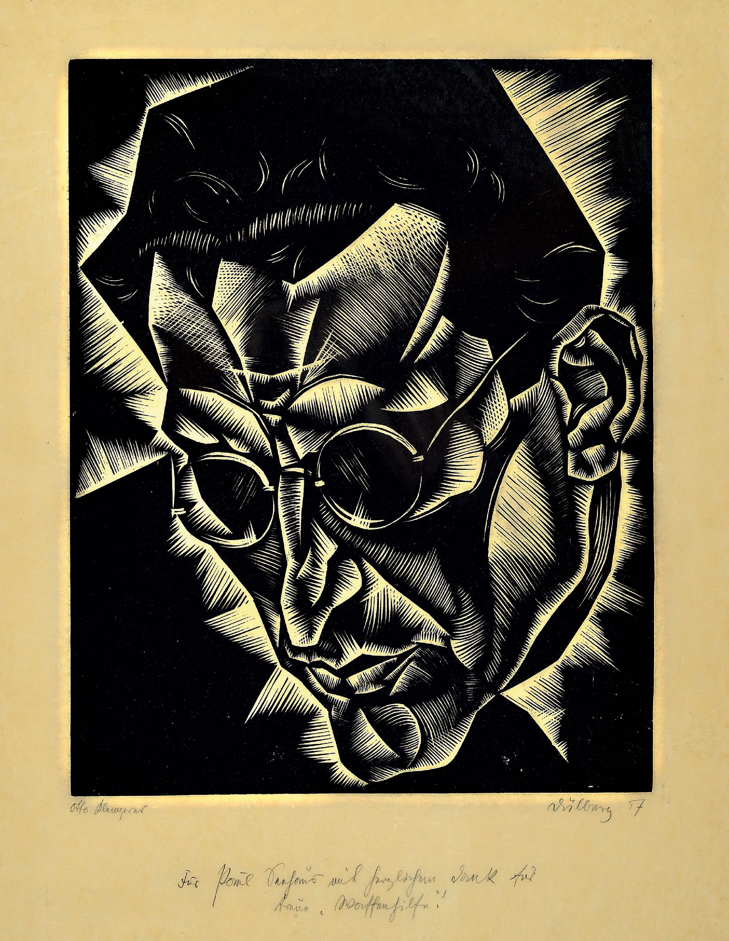 Artwork by Ewald Dülberg, woodcut, Made of woodcut