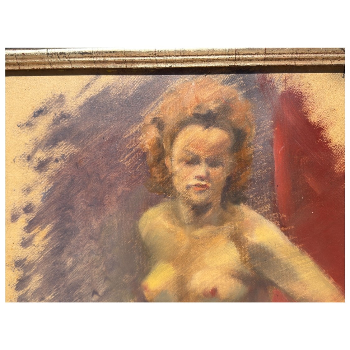 Artwork by Victor Karl Hammer, Sitzender Akt, Made of oil on cardboard