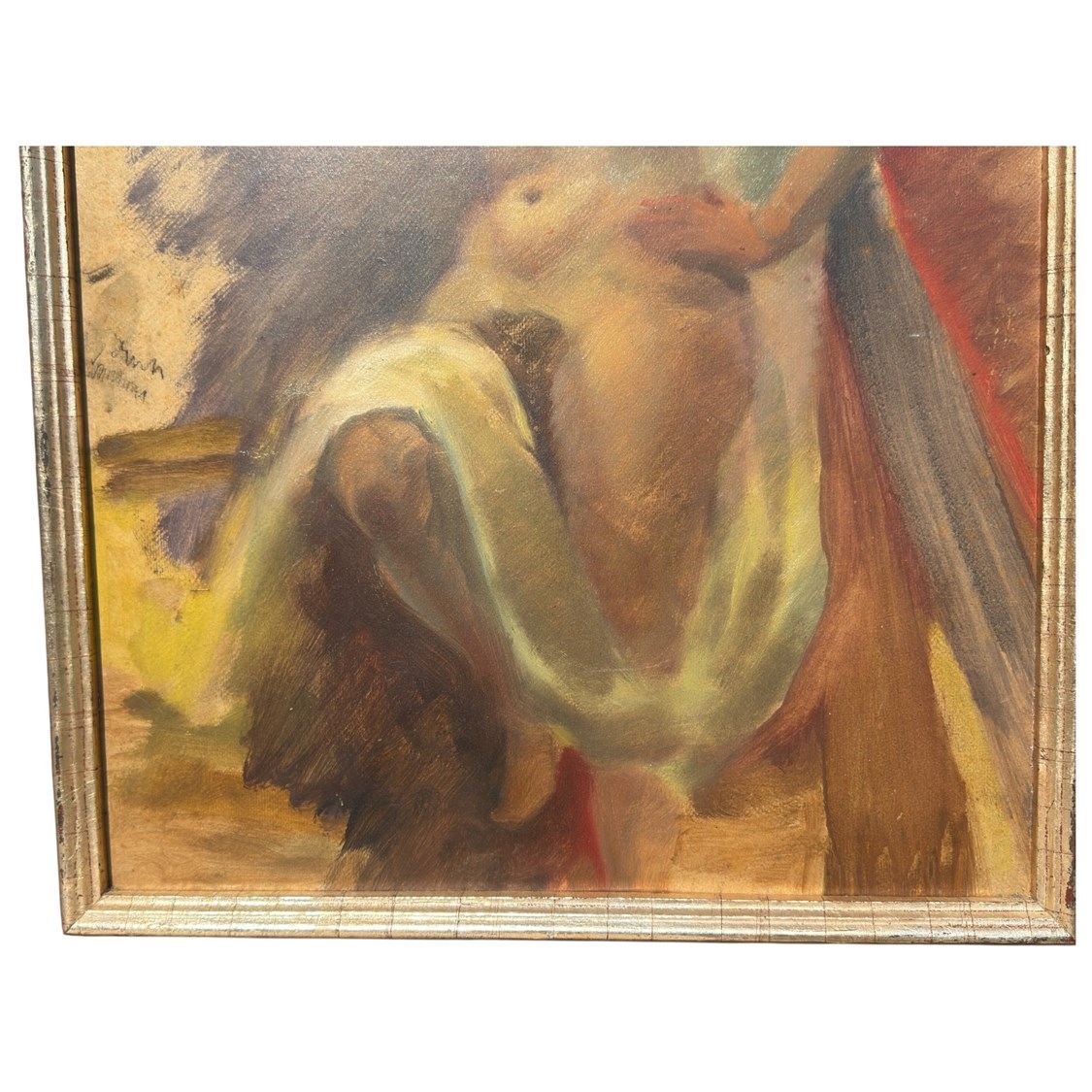 Artwork by Victor Karl Hammer, Sitzender Akt, Made of oil on cardboard