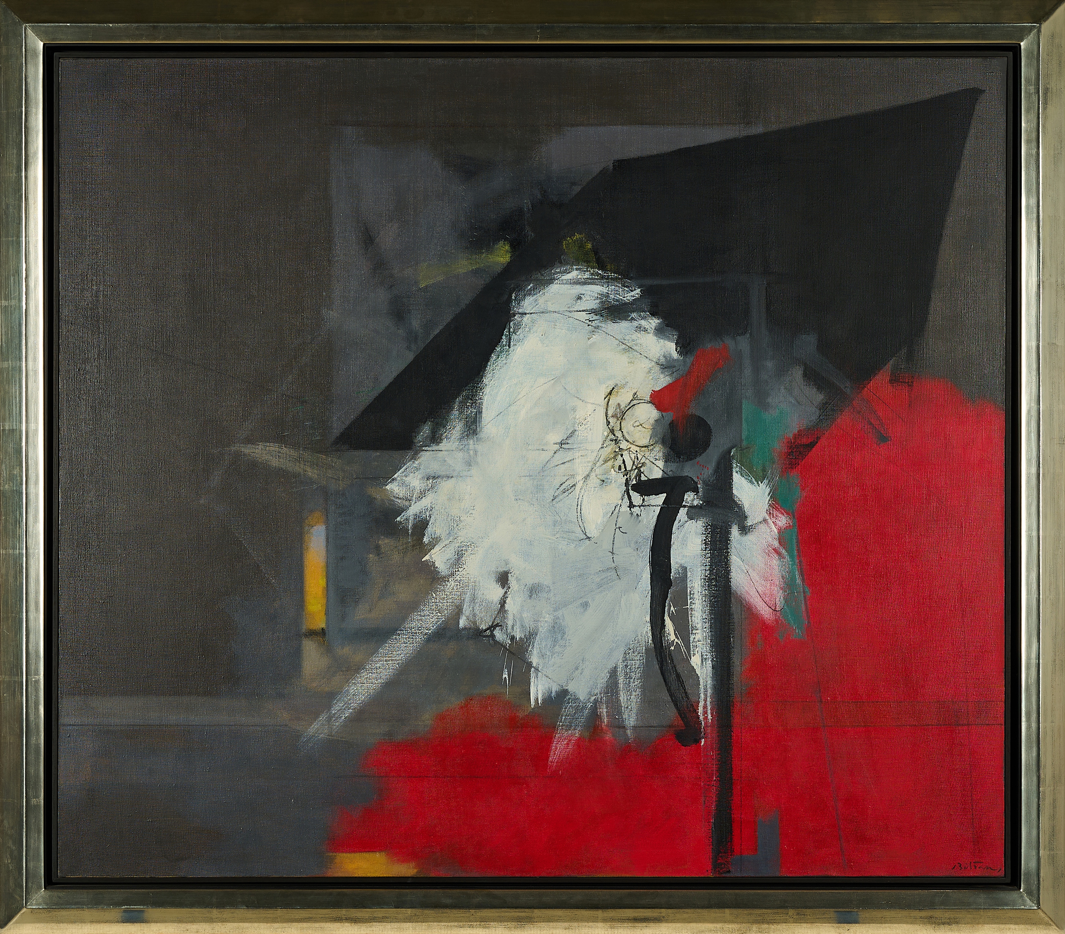 Artwork by Albert Bitran, Rouge Angulaire, Made of Oil On Canvas