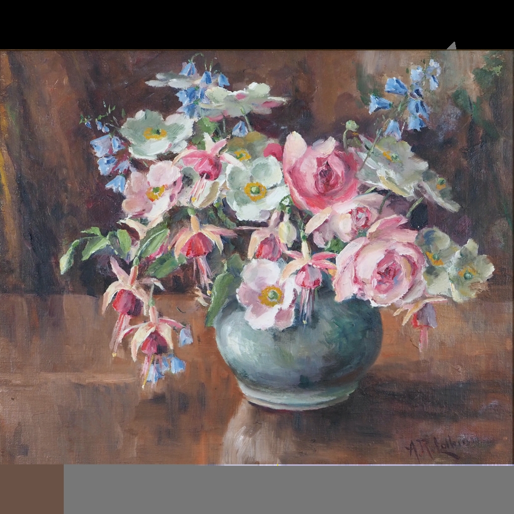 Artwork by Alice R. Lothian, Floral Study, Made of Oil On Canvas