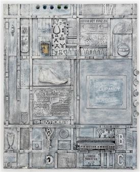 Found Object Assemblage on Board - Bill Clark