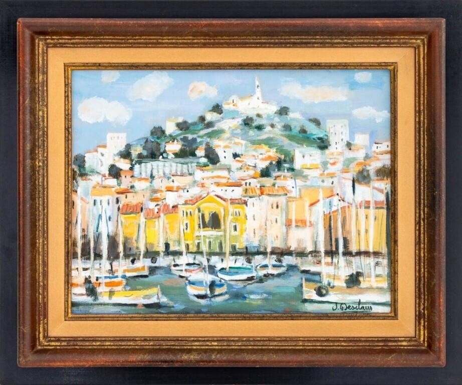 Artwork by Josiane Desclaux, Le Port de Marseille, Made of Oil On Canvas