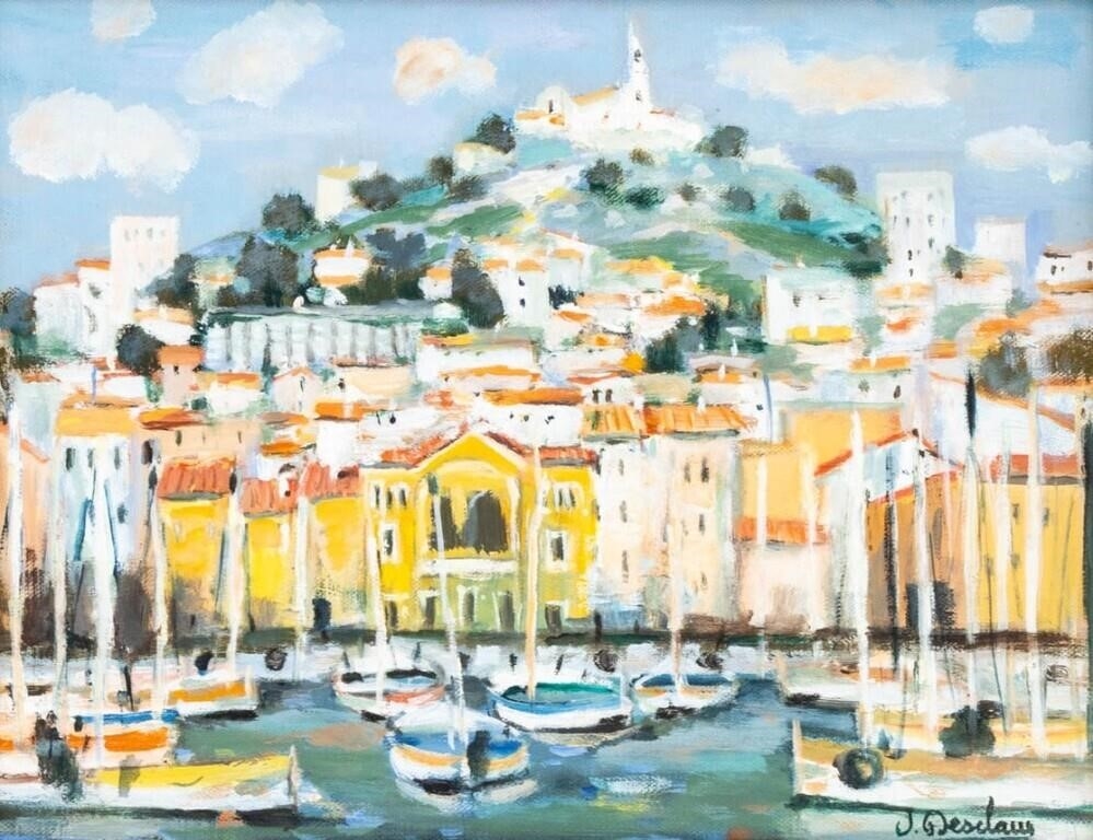 Artwork by Josiane Desclaux, Le Port de Marseille, Made of Oil On Canvas