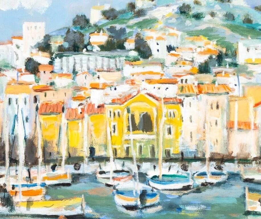 Artwork by Josiane Desclaux, Le Port de Marseille, Made of Oil On Canvas