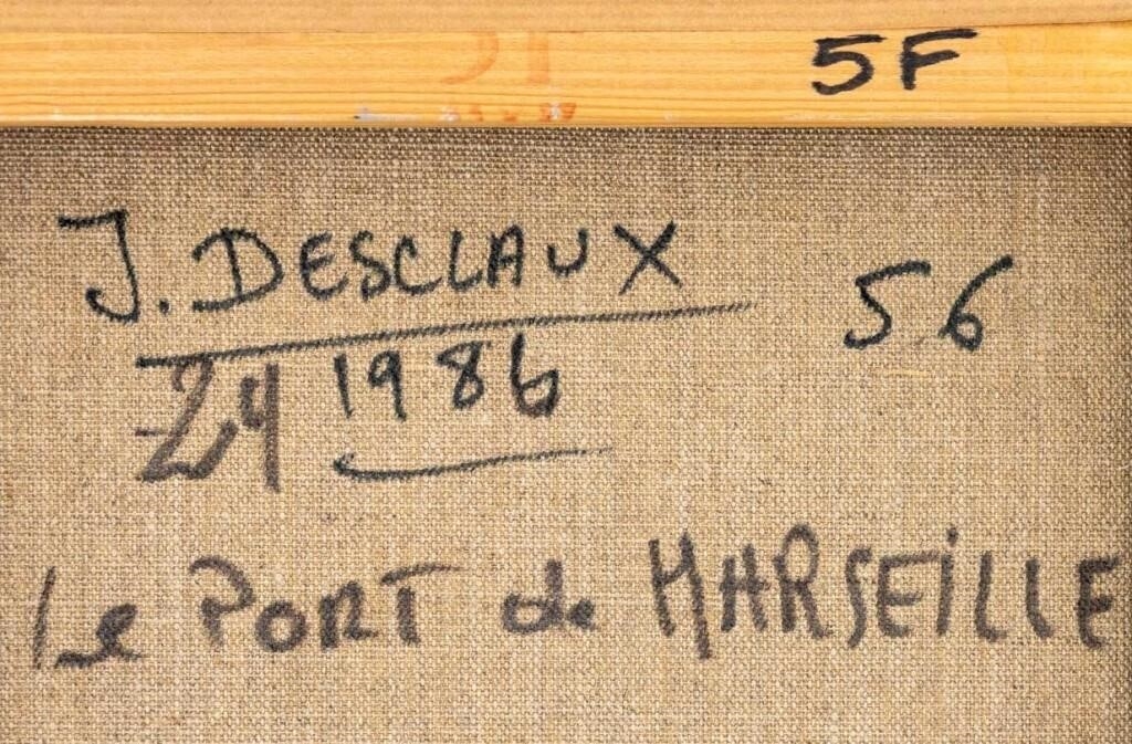 Artwork by Josiane Desclaux, Le Port de Marseille, Made of Oil On Canvas