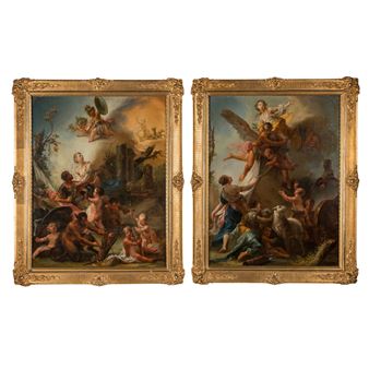 Mars und Venus; Chronos und Veritas - Johann Christian Wink