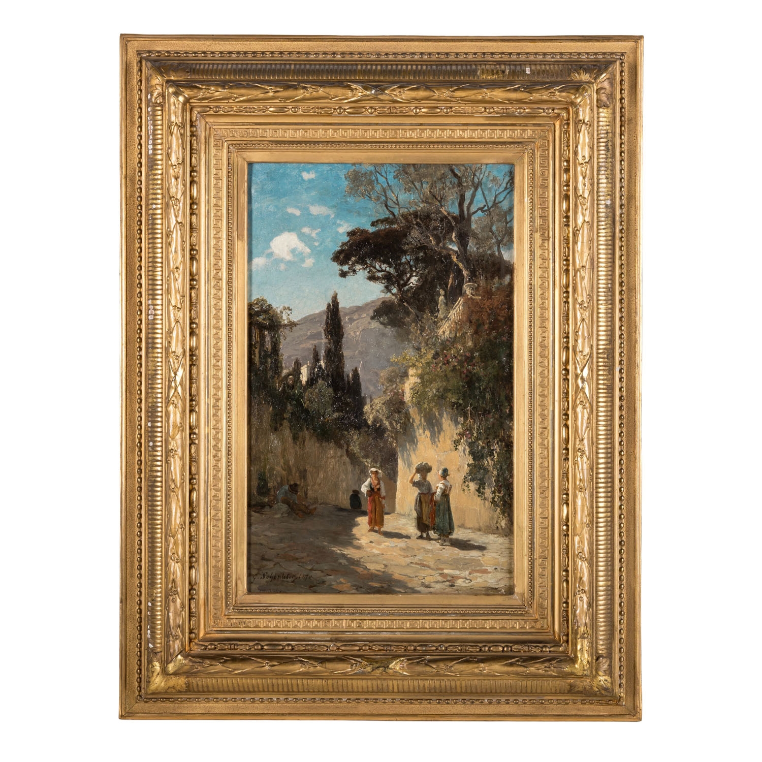 Artwork by Gustav Schönleber, Gasse in Süditalien, Made of Oil On Canvas