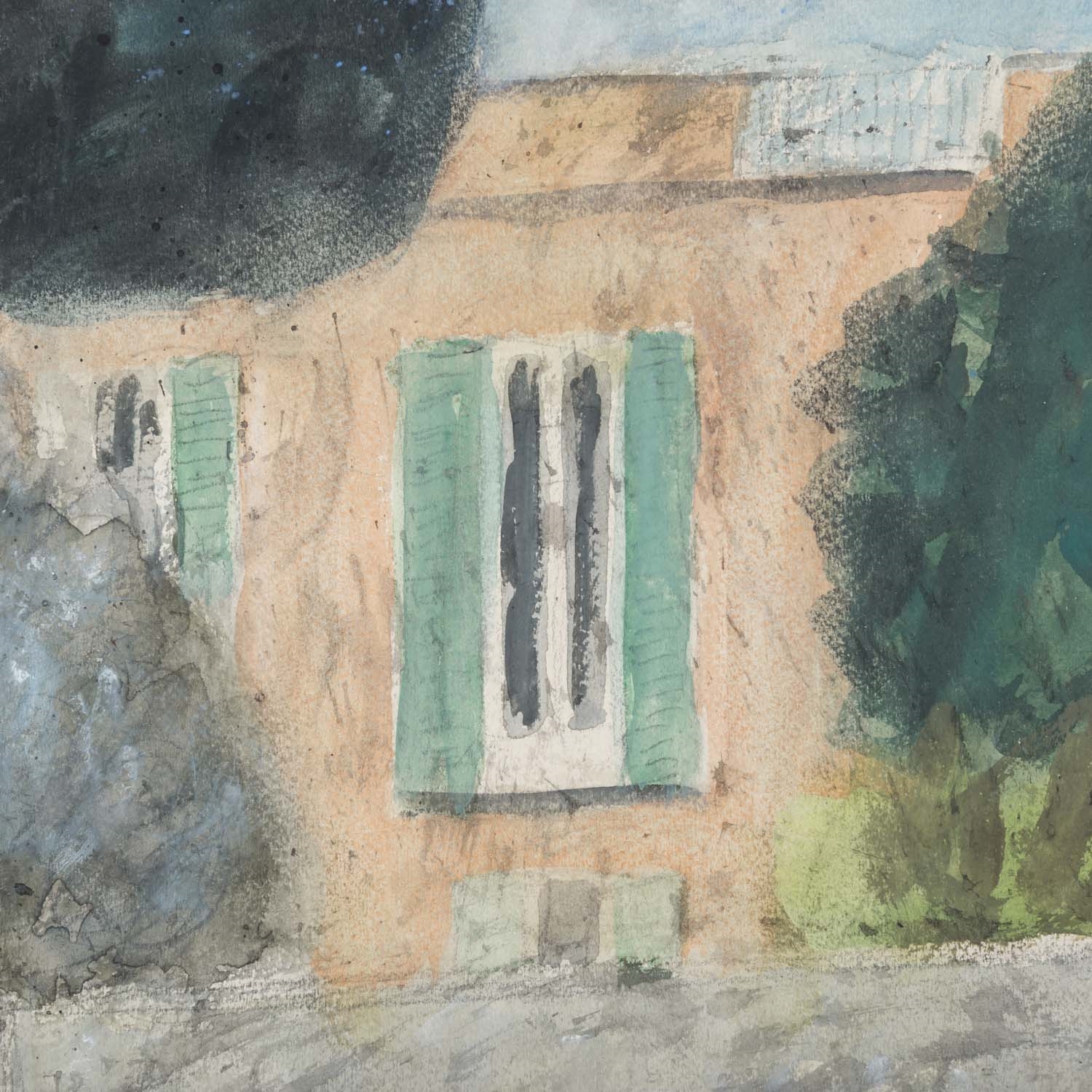 Artwork by Max Peiffer Watenphul, Haus in Sorrent, Made of Watercolour Over Pencil/Handmade Paper