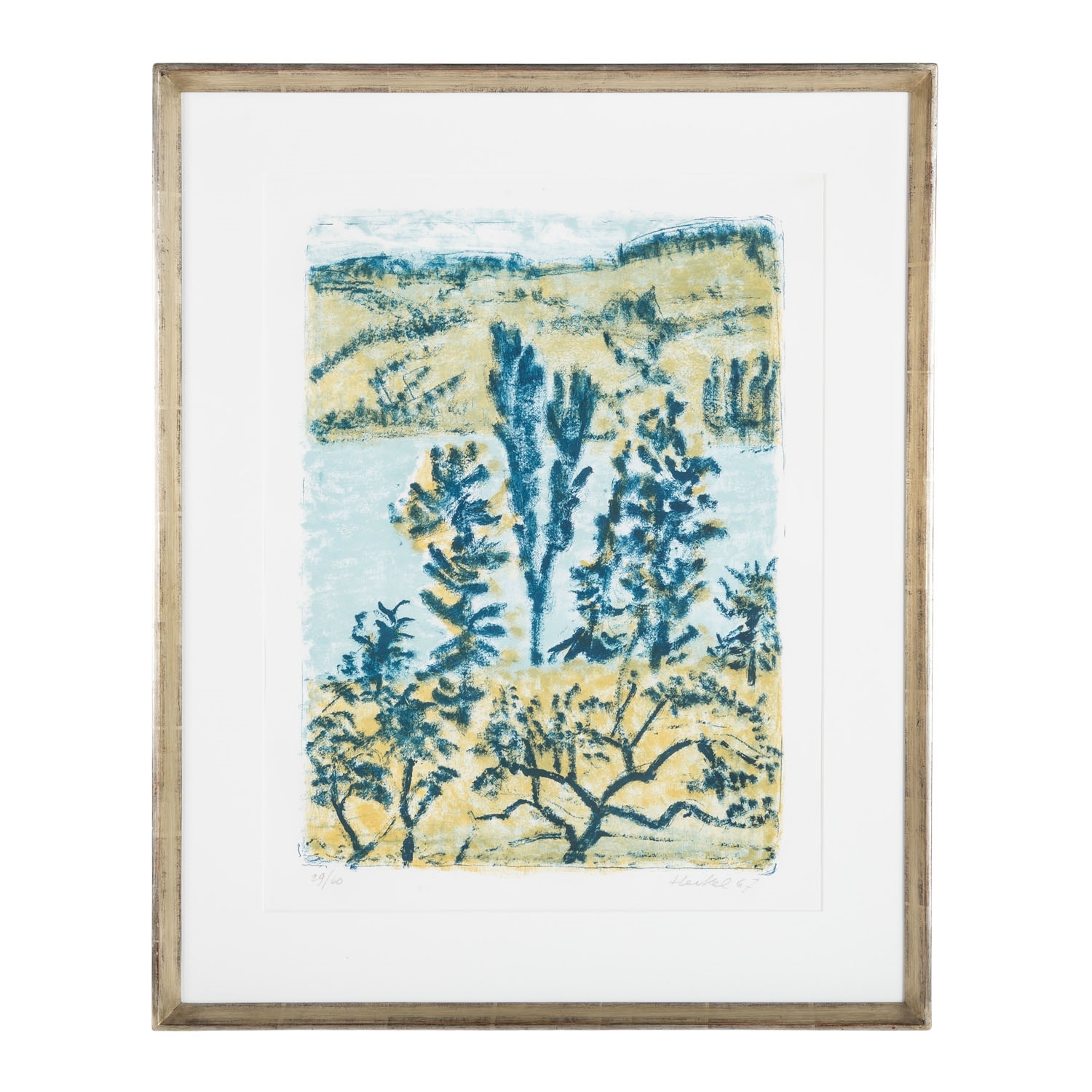 Artwork by Erich Heckel, Bäume am See, Made of colour lithograph/Arches