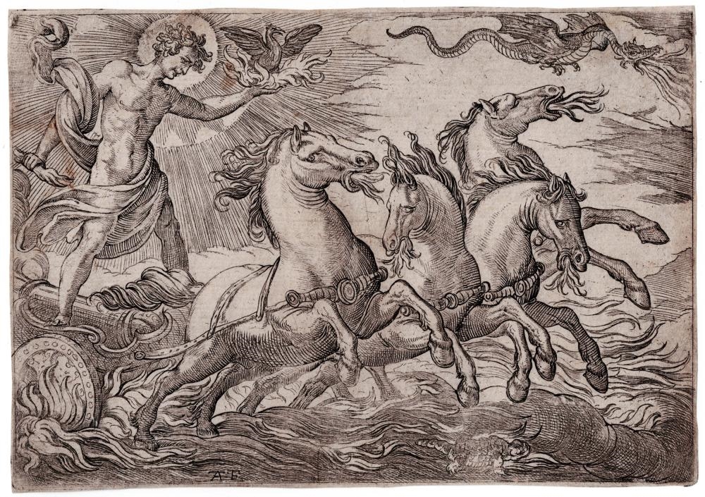 Artwork by Antonio Tempesta, Fire, Made of Etching