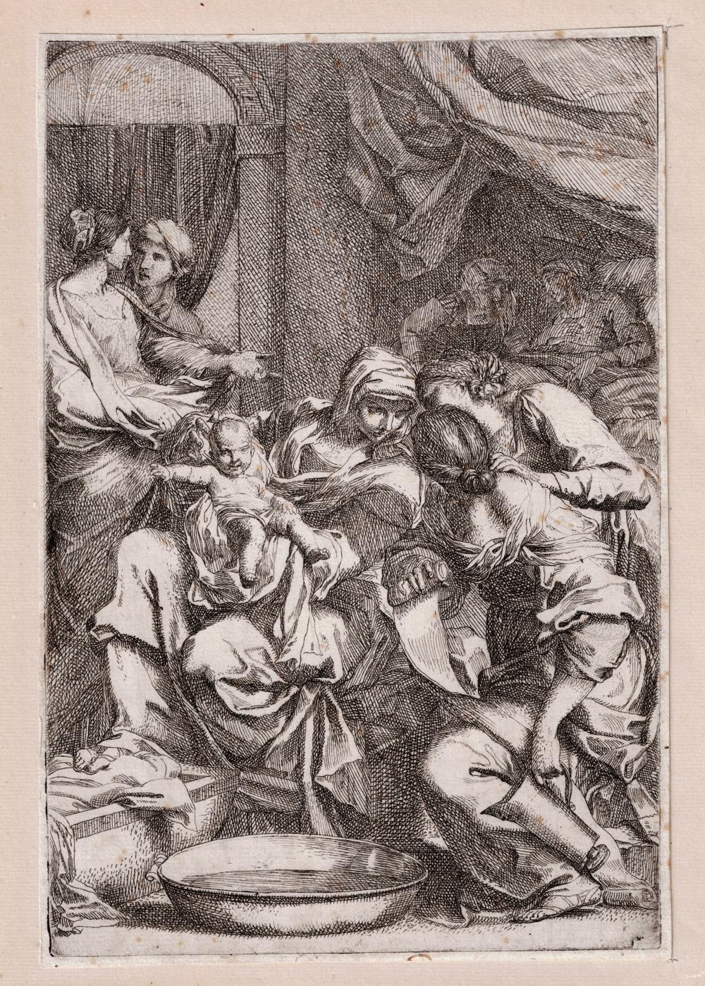 Artwork by Carlo Maratta, Birth of the virgin, Made of Etching