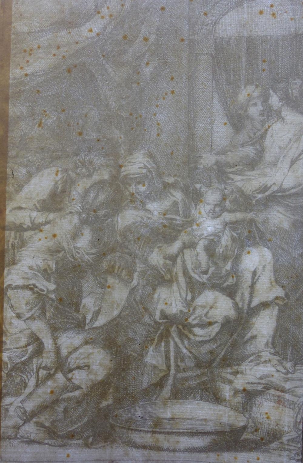 Artwork by Carlo Maratta, Birth of the virgin, Made of Etching