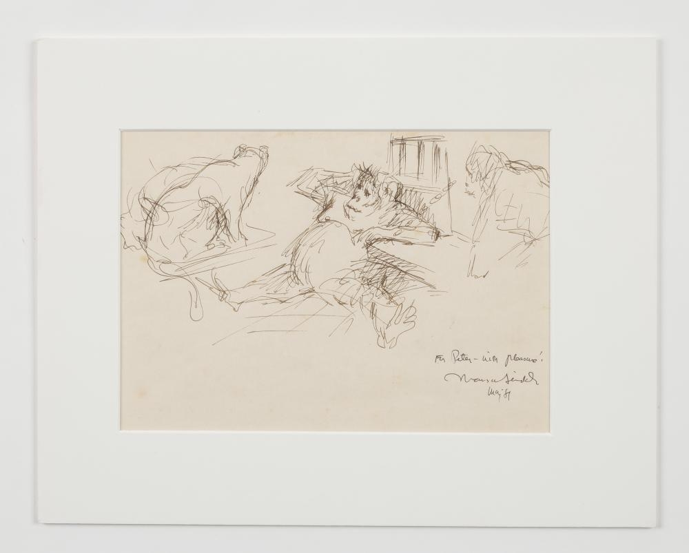 Artwork by Maurice Sendak, Signed Original Drawing, Made of Pen And Ink