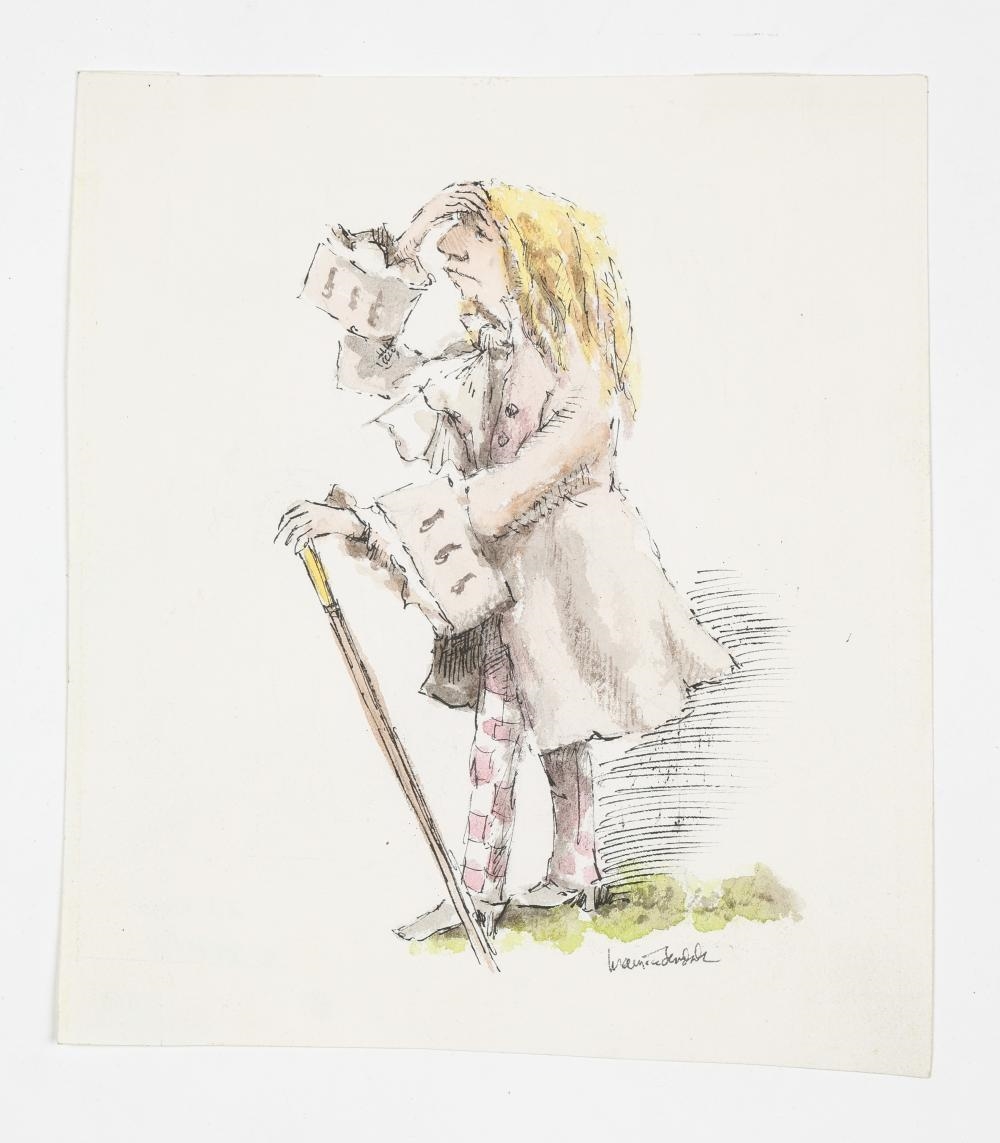 Artwork by Maurice Sendak, Signed Mixed Media of "The Languid Youth" from The Bee Man Of Orn, Made of Mixed Media