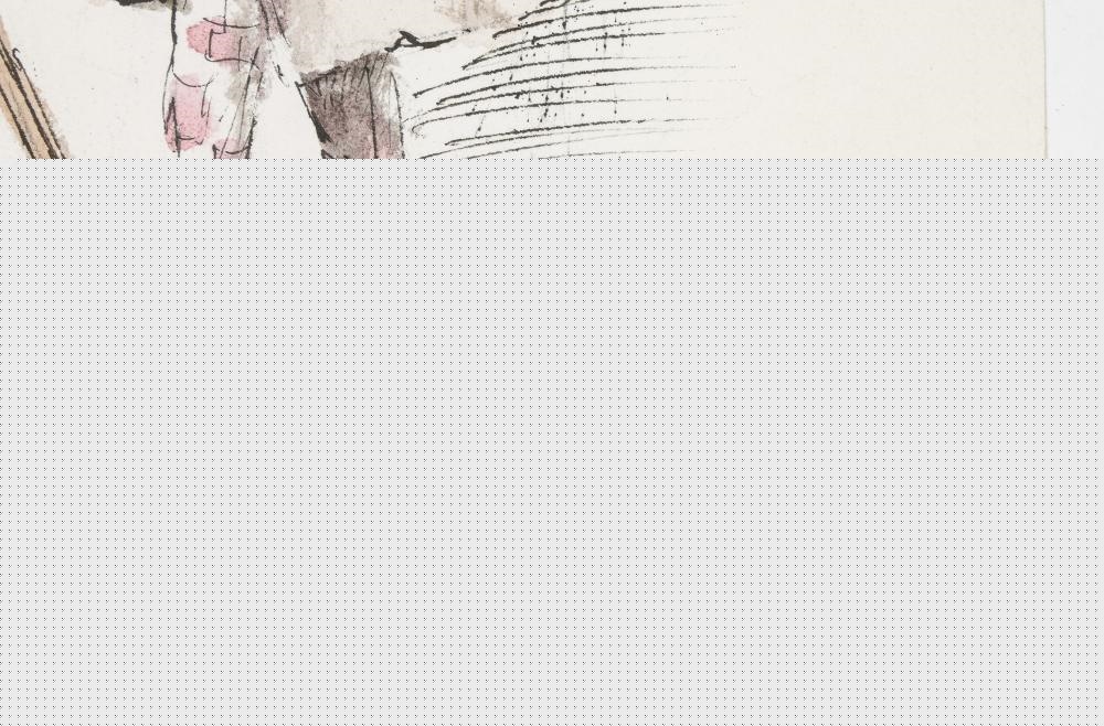 Artwork by Maurice Sendak, Signed Mixed Media of "The Languid Youth" from The Bee Man Of Orn, Made of Mixed Media