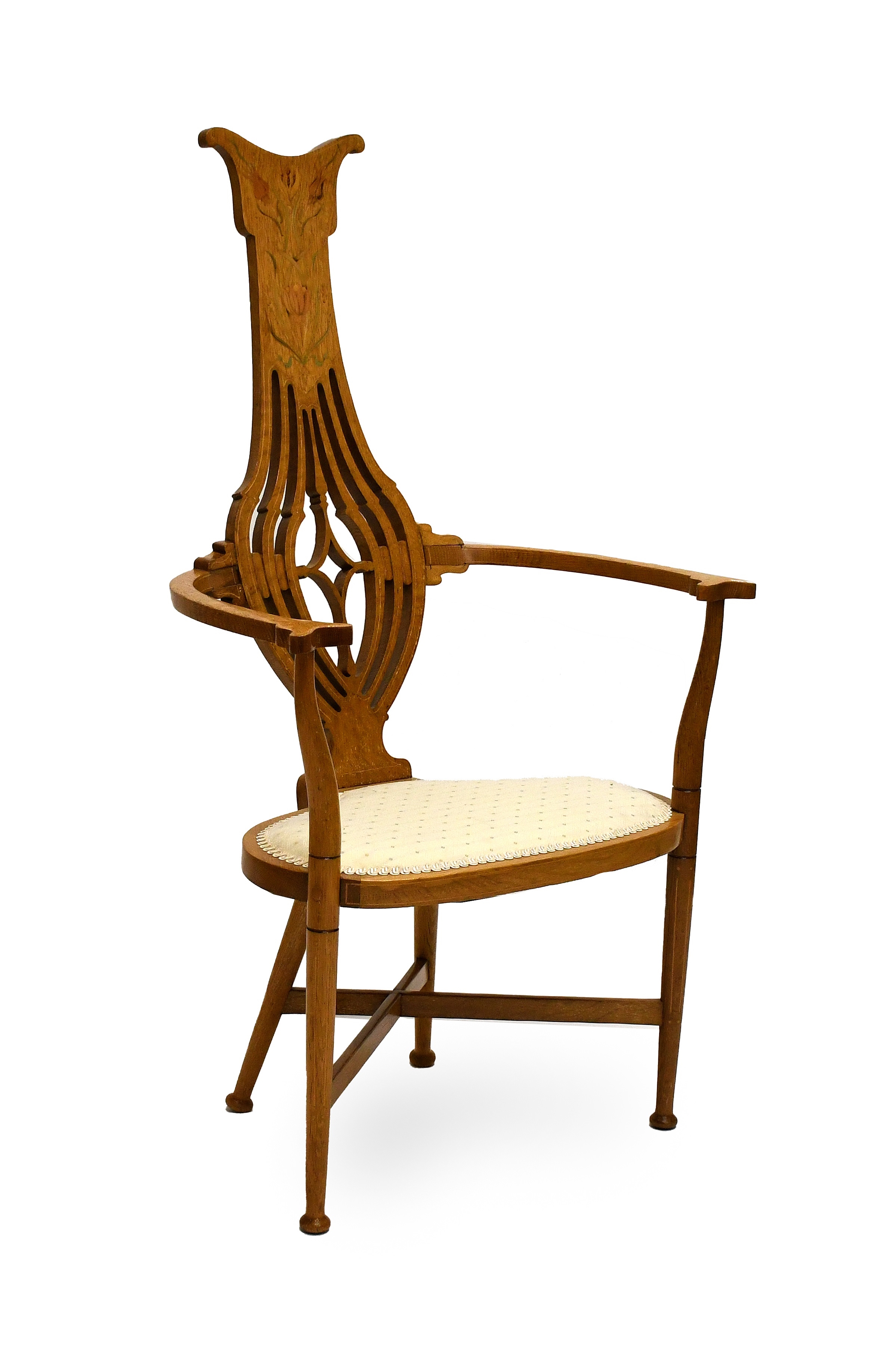 George Flett | Arts & Crafts Inlaid Oak Chair (20th Century) | MutualArt