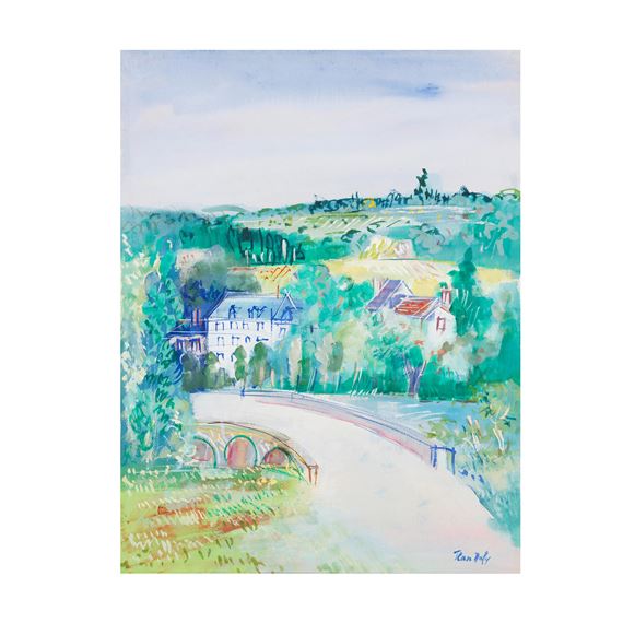 Jean Dufy、Paysage a Preuilly sur Claisse Jean Dufy | Paysage, Preuilly-sur-Claise (1939) | MutualArt